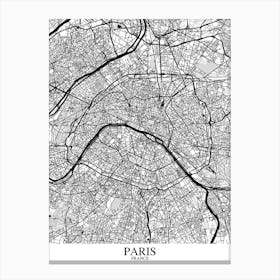 Paris White Black Canvas Print