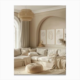 Beige Living Room Canvas Print