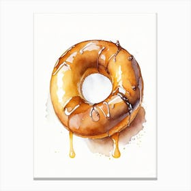 Bourbon Glazed Donut Cute Neon 4 Canvas Print
