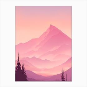 Misty Mountains Vertical Background In Pink Tone 50 Canvas Print
