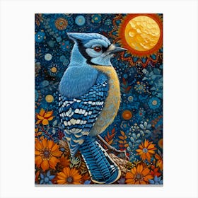 Blue Jay at sunset 1 Canvas Print