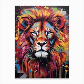 Lion Art Painting Graffiti Style 2 Canvas Print