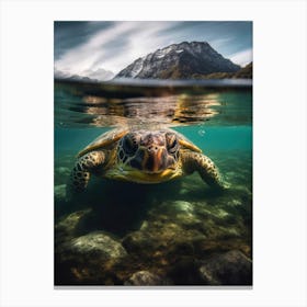 Diving Turtle Canvas Print