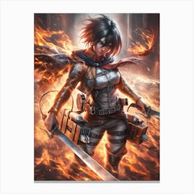 Mikasa Ackerman Attack On Titan 3 Canvas Print