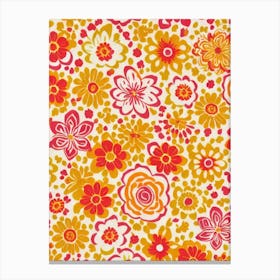 Inca Lily Floral Print Warm Tones 1 Flower Canvas Print