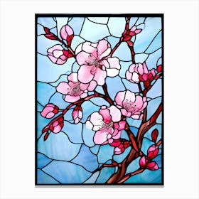 Cherry Blossom Stained Glass 1 Canvas Print