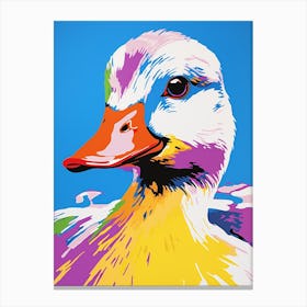 Andy Warhol Style Bird Duck 1 Canvas Print