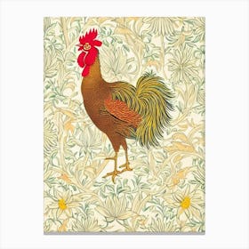 Rooster 2 William Morris Style Bird Canvas Print