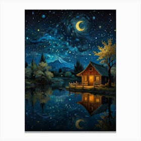 Night By The Lake 12 Canvas Print