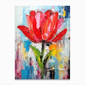 Blossom Dreams: Neo-Expressionist Tulips Canvas Print