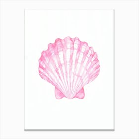 Pink Seashell Coastal Beach House Canvas Print