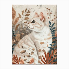 American Shorthair Cat Japanese Illustration 1 Canvas Print