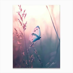 Butterfly In The Grass.Generated AI. Wall Art Print Canvas Print