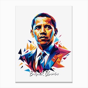 Barack Obama 1 Portrait WPAP Pop Art Canvas Print