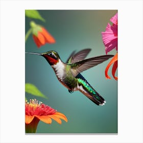 Male Ruby Throated Hummingbird-Reimagined 11 Canvas Print