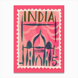 India Postage Stamp Canvas Print