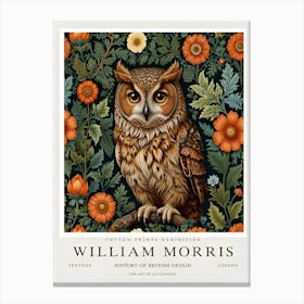 William Morris inspired cat print 12 Canvas Print