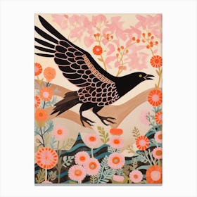 Maximalist Bird Painting Crow 1 Canvas Print