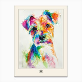 Dog Colourful Watercolour 3 Poster Canvas Print
