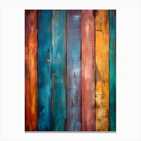 Colorful Wood Planks Canvas Print