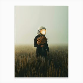 Astronaut In A Field Canvas Print