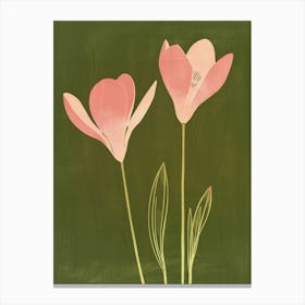 Pink & Green Cyclamen 1 Canvas Print