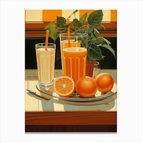 Orange Juice Vintage Cookbook Style 4 Canvas Print