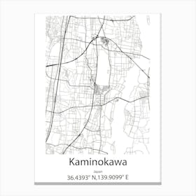 Kaminokawa,Japan Minimalist Map Stampe su tela