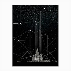 An Intricately Designed Vector Illustration Showcasing An Abstract Polygon Network Embodying Both T (5) Canvas Print