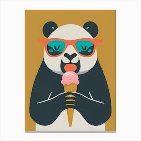 Panda Bear Eating Ice Cream 1 Canvas Print