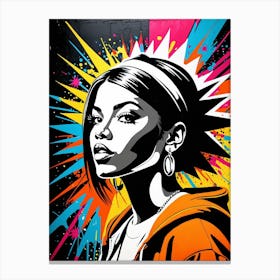 Graffiti Mural Of Beautiful Hip Hop Girl 59 Canvas Print