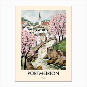 Portmeirion (Wales) Painting 3 Travel Poster Canvas Print