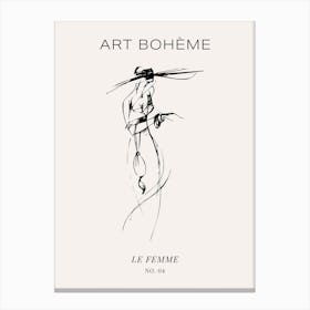 Woman Fashion Sketch - Art Boheme - Le Femme 04 Canvas Print