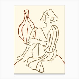 Woman Holding Vase 1 Canvas Print