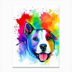 Bull Terrier Rainbow Oil Painting dog Canvas Print