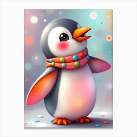 Waddles McFlap: A Cute Baby Penguin Artwork For Kids Canvas Print