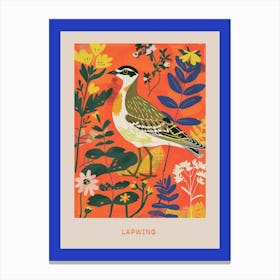 Spring Birds Poster Lapwing 3 Canvas Print