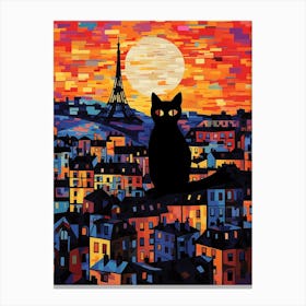 Paris, France Skyline With A Cat 6 Canvas Print