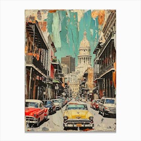 Retro New Orleans Collage 4 Canvas Print