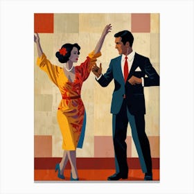 Man And Woman Dancing Canvas Print