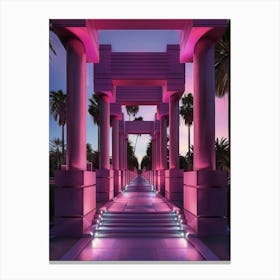 Pink Walkway At Dusk Canvas Print