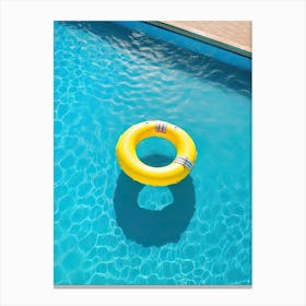 Swimming Pool Yellow Inflatable Donut Canvas Print