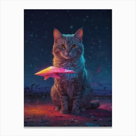 Cat With A Kite Canvas Print
