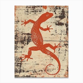 Orange Red Leopard Gecko2 Canvas Print