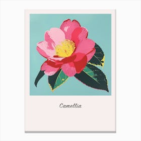 Camellia 1 Square Flower Illustration Poster Canvas Print