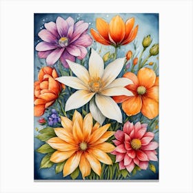 Watercolor Flowers 26 Canvas Print