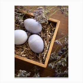 Eggs In A Wooden Box Canvas Print