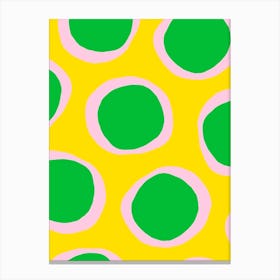 Yellow And Pink Circles Canvas Print