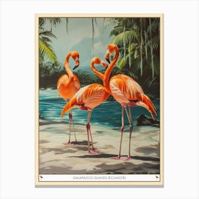 Greater Flamingo Galapagos Islands Ecuador Tropical Illustration 1 Poster Canvas Print