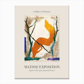 Fox 3 Matisse Inspired Exposition Animals Poster Canvas Print